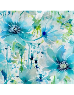 Royal Samt Stoff Polyester Zum Nähen - Motiv Blumen - RDX2047