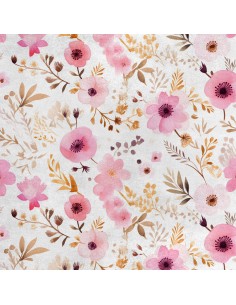 Royal Samt Stoff Polyester Zum Nähen - Motiv Blumen - RDX2064