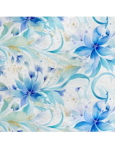 Royal Samt Stoff Polyester Zum Nähen - Motiv Blumen - RDX2076