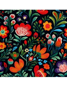 Royal Samt Stoff Polyester Zum Nähen - Motiv Blumen - RDX2077
