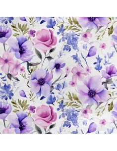 Royal Samt Stoff Polyester Zum Nähen - Motiv Blumen - RDX2080