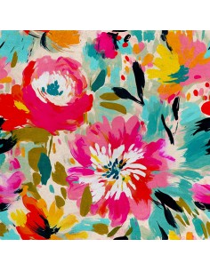 Royal Samt Stoff Polyester Zum Nähen - Motiv Blumen - RDX2097