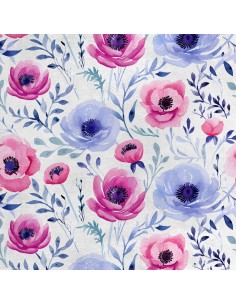 Royal Samt Stoff Polyester Zum Nähen - Motiv Blumen - RDX2106