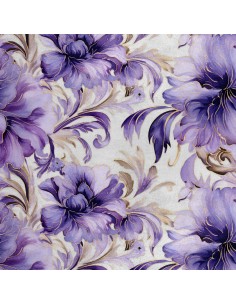 Royal Samt Stoff Polyester Zum Nähen - Motiv Blumen - RDX2155