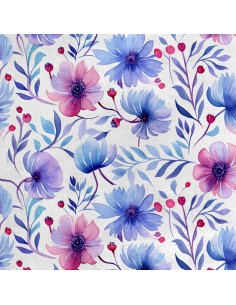 Royal Samt Stoff Polyester Zum Nähen - Motiv Blumen - RDX2163