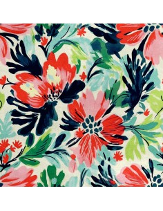 Royal Samt Stoff Polyester Zum Nähen - Motiv Blumen - RDX2168