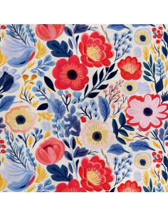Royal Samt Stoff Polyester Zum Nähen - Motiv Blumen - RDX2172
