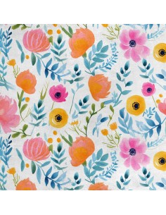 Royal Samt Stoff Polyester Zum Nähen - Motiv Blumen - RDX2174