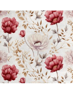 Royal Samt Stoff Polyester Zum Nähen - Motiv Blumen - RDX2180