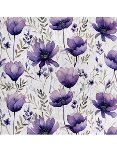 Royal Samt Stoff Polyester Zum Nähen - Motiv Blumen - RDX2198