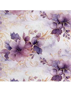 Royal Samt Stoff Polyester Zum Nähen - Motiv Blumen - RDX2200