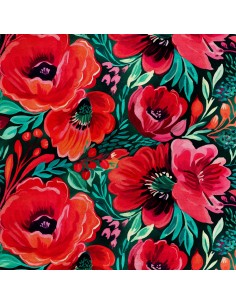 Royal Samt Stoff Polyester Zum Nähen - Motiv Blumen - RDX2203