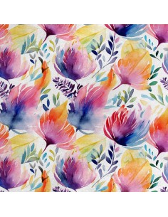Royal Samt Stoff Polyester Zum Nähen - Motiv Blumen - RDX2208
