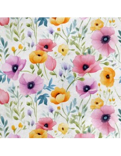 Royal Samt Stoff Polyester Zum Nähen - Motiv Blumen - RDX2214