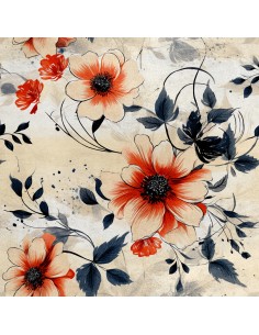 Royal Samt Stoff Polyester Zum Nähen - Motiv Blumen - RDX2215