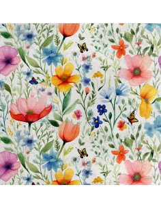 Royal Samt Stoff Polyester Zum Nähen - Motiv Blumen - RDX2224