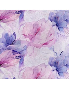 Royal Samt Stoff Polyester Zum Nähen - Motiv Blumen - RDX2226