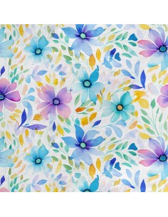 Royal Samt Stoff Polyester Zum Nähen - Motiv Blumen - RDX2233
