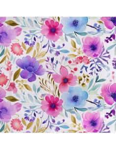 Royal Samt Stoff Polyester Zum Nähen - Motiv Blumen - RDX2236
