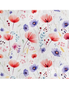 Royal Samt Stoff Polyester Zum Nähen - Motiv Blumen - RDX2248