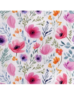 Royal Samt Stoff Polyester Zum Nähen - Motiv Blumen - RDX2284