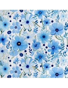 Royal Samt Stoff Polyester Zum Nähen - Motiv Blumen - RDX2293