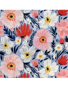 Royal Samt Stoff Polyester Zum Nähen - Motiv Blumen - RDX2299