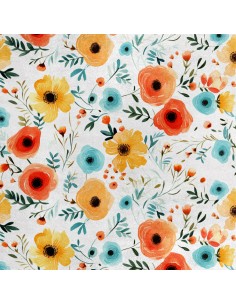 Royal Samt Stoff Polyester Zum Nähen - Motiv Blumen - RDX2311