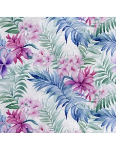 Royal Samt Stoff Polyester Zum Nähen - Motiv Blumen - RDX2327