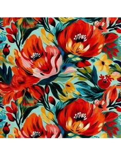 Royal Samt Stoff Polyester Zum Nähen - Motiv Blumen - RDX2345