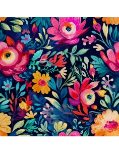 Royal Samt Stoff Polyester Zum Nähen - Motiv Blumen - RDX2370