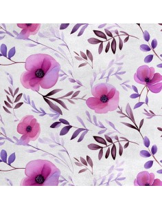 Royal Samt Stoff Polyester Zum Nähen - Motiv Blumen - RDX2378