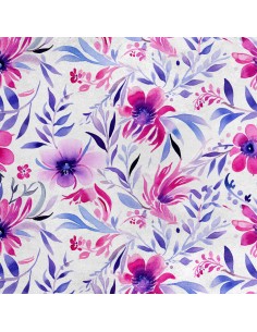 Royal Samt Stoff Polyester Zum Nähen - Motiv Blumen - RDX2379