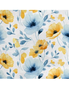 Royal Samt Stoff Polyester Zum Nähen - Motiv Blumen - RDX2380