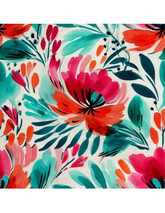 Royal Samt Stoff Polyester Zum Nähen - Motiv Blumen - RDX2399