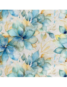 Royal Samt Stoff Polyester Zum Nähen - Motiv Blumen - RDX2405