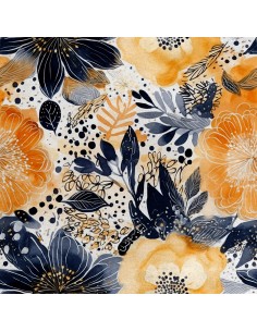 Royal Samt Stoff Polyester Zum Nähen - Motiv Blumen - RDX2416