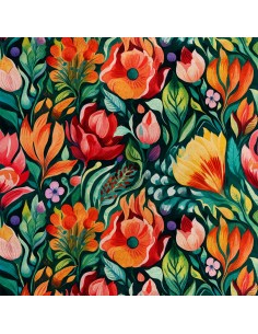 Royal Samt Stoff Polyester Zum Nähen - Motiv Blumen - RDX2424