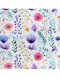 Royal Samt Stoff Polyester Zum Nähen - Motiv Blumen - RDX2425