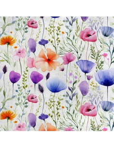 Royal Samt Stoff Polyester Zum Nähen - Motiv Blumen - RDX2435