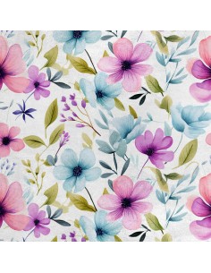Royal Samt Stoff Polyester Zum Nähen - Motiv Blumen - RDX2442