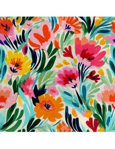 Royal Samt Stoff Polyester Zum Nähen - Motiv Blumen - RDX2444