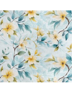 Royal Samt Stoff Polyester Zum Nähen - Motiv Blumen - RDX2456