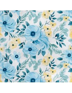 Royal Samt Stoff Polyester Zum Nähen - Motiv Blumen - RDX2468