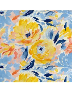 Royal Samt Stoff Polyester Zum Nähen - Motiv Blumen - RDX2470