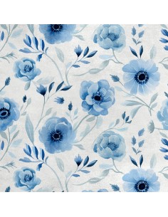 Royal Samt Stoff Polyester Zum Nähen - Motiv Blumen - RDX2473