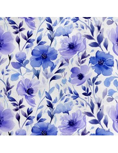 Royal Samt Stoff Polyester Zum Nähen - Motiv Blumen - RDX2489