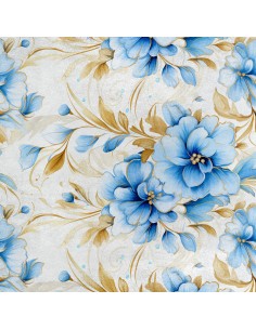 Royal Samt Stoff Polyester Zum Nähen - Motiv Blumen - RDX2496