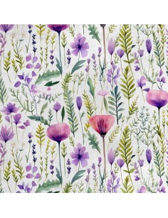 Royal Samt Stoff Polyester Zum Nähen - Motiv Blumen - RDX2498