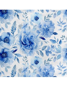 Royal Samt Stoff Polyester Zum Nähen - Motiv Blumen - RDX2514